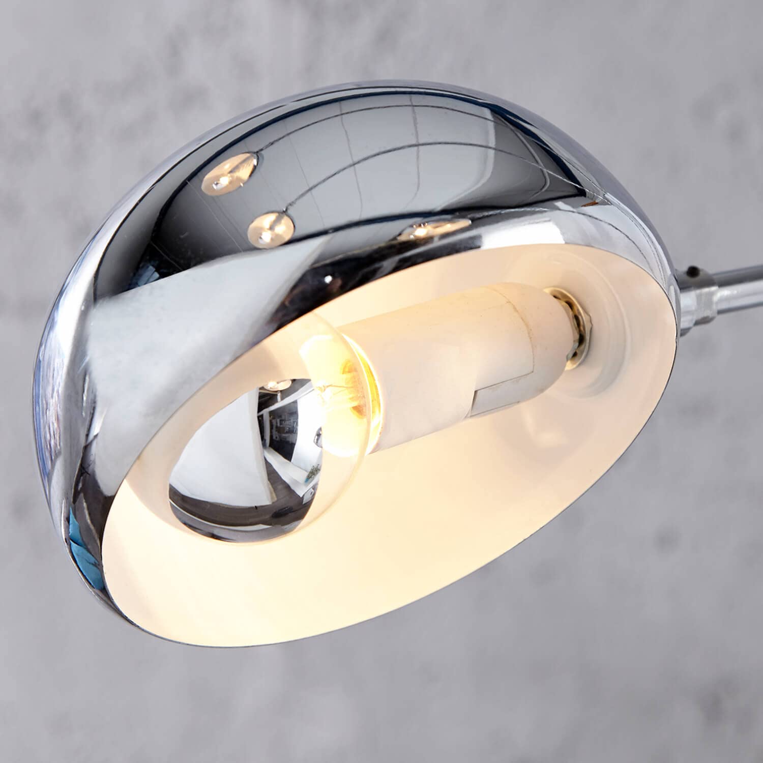 Licht-Erlebnisse Stehleuchte 200cm Retro flexible Arme Esszimmer Wohnzimmer Metall Stehlampe Silber Kugeln