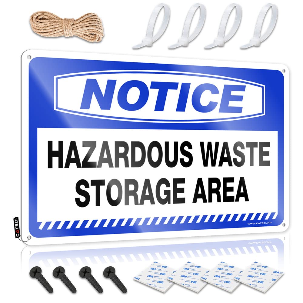 STWNVOITV Funny Office Signs Notice Hazardous Waste Storage Area Tin Sign Tin Sign Decor Outdoor Signs And Decor(30X40CM)