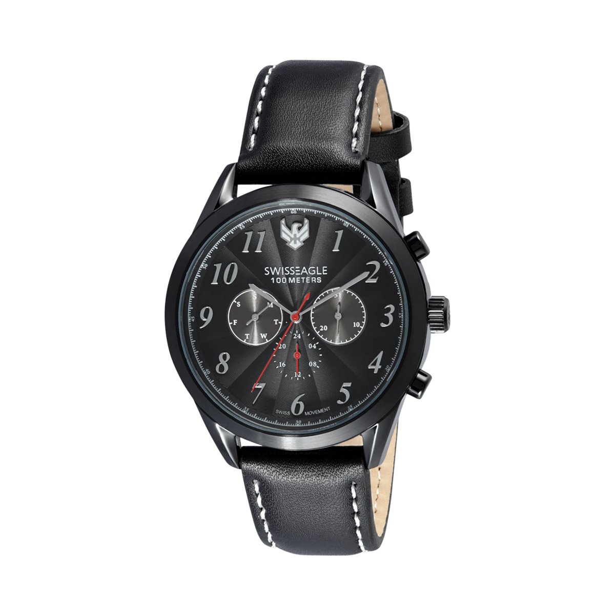 Swiss Eagle Multifunctional Black Dial Mens Watch (B07FM7S8ZT) Amazon Price History, Amazon Price Tracker