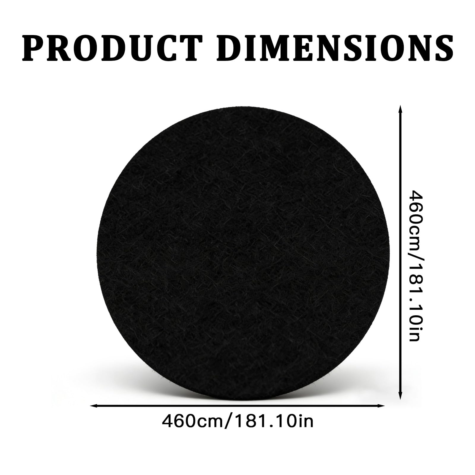 Tapis de Sol Piscine Extérieur, 460 CM Tapis sous Piscines Hors Sol Rond, 200 g/m², géotextile Non tissé, Installation Facile, Découpe Simple, Protection pour Éviter Perforations Objets