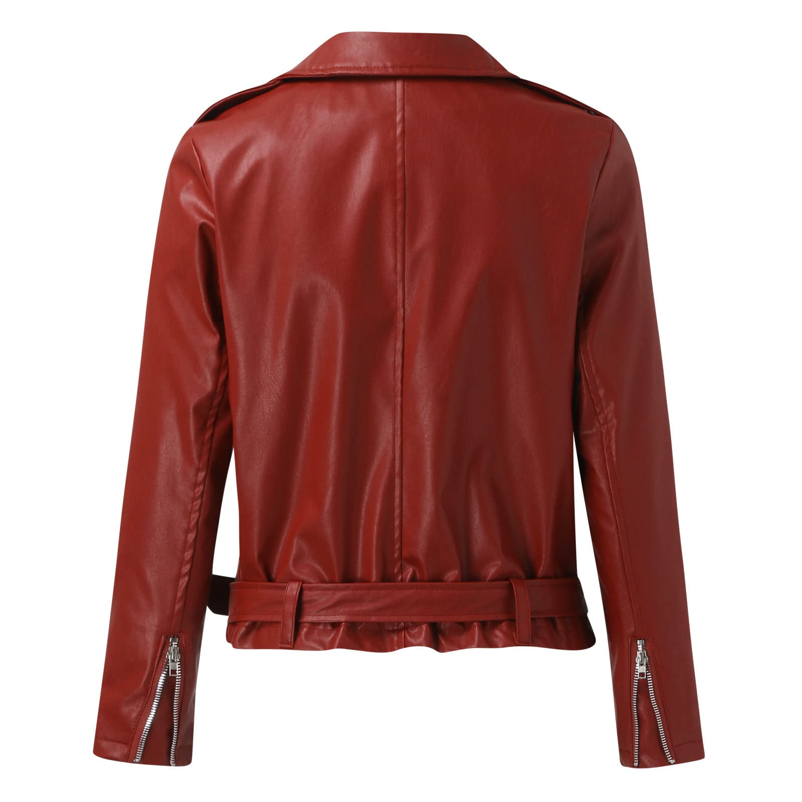 Chaqueta Casual de Mujer Abrigo Sintético Ajustado con Cremallera Manga Larga Corta para Otoño