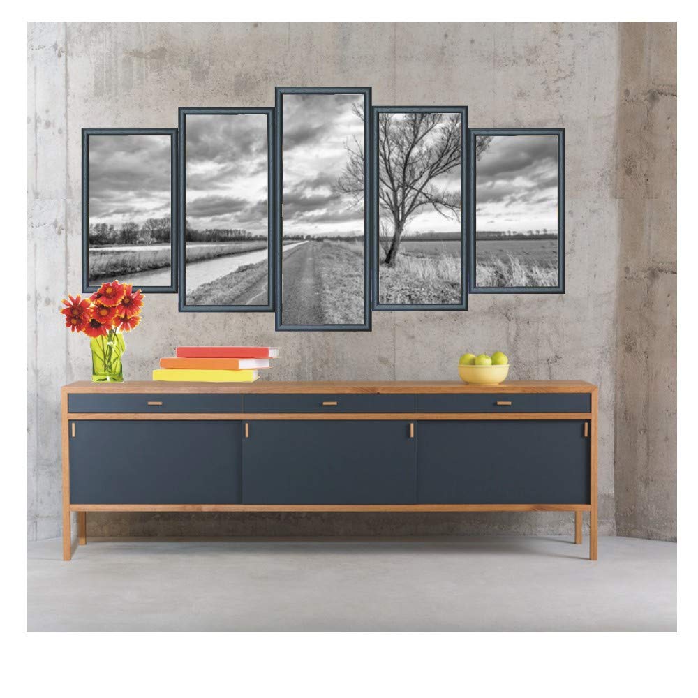 Polyptychon Bilderrahmen Schwarz 132 x 72 cm für Malen nach Zahlen | Ideal für Malen nach Zahlen Bilder z.B. von Schipper, fertig montiert, mit Hartfaserrückwand, ohne Glas