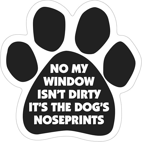 6" Dog/Animal Paw Print Magnet - Works on Cars, Trucks, Refrigerators and More (No My Window Isn't Dirty...)