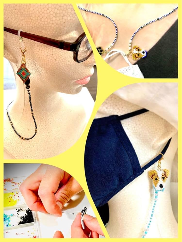 ♪448❤️ アンティークビーズマスクチェーンメガネチェーンマスク