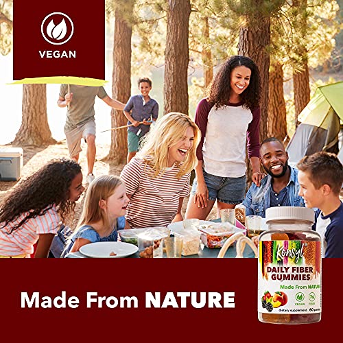 Konsyl Daily Fiber Gummies - Helps Support Digestive Health+ - Vegan Fiber Supplement Gummies for Adults - All-Natural Fruit Flavor (60 Count) - Image 6