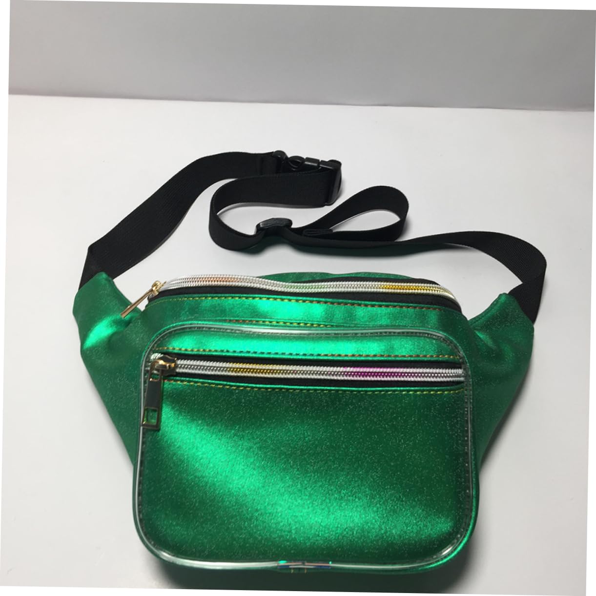Holibanna Riñonera Holográfica Para Correr y Senderismo Bolsa De Cintura Brillante Verde