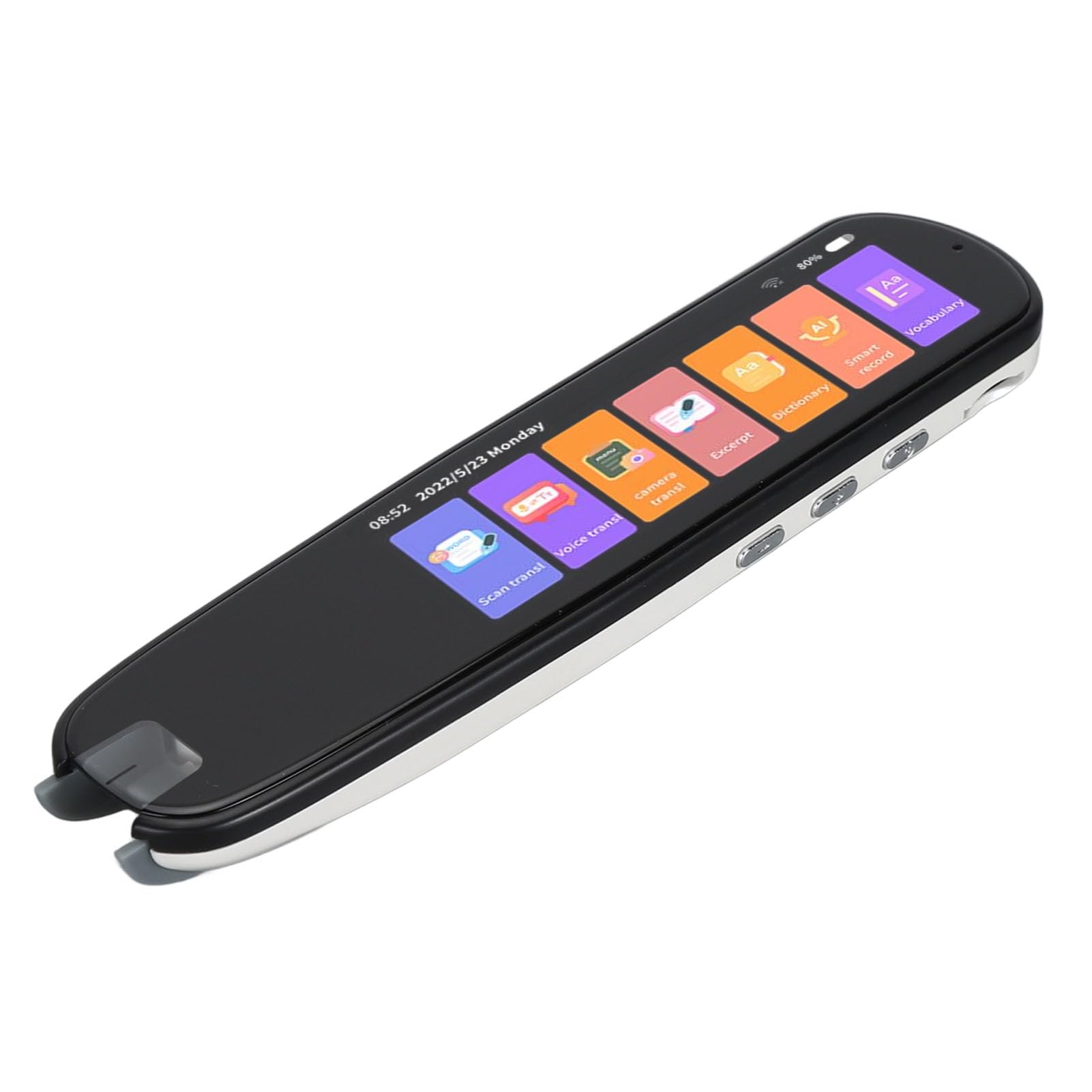 Traducteur de Langue Intelligent Appareil Traduction Vocale et Photo Portable compatible with 60 Langues pour Voyages d'Affaires Lecture Blanc