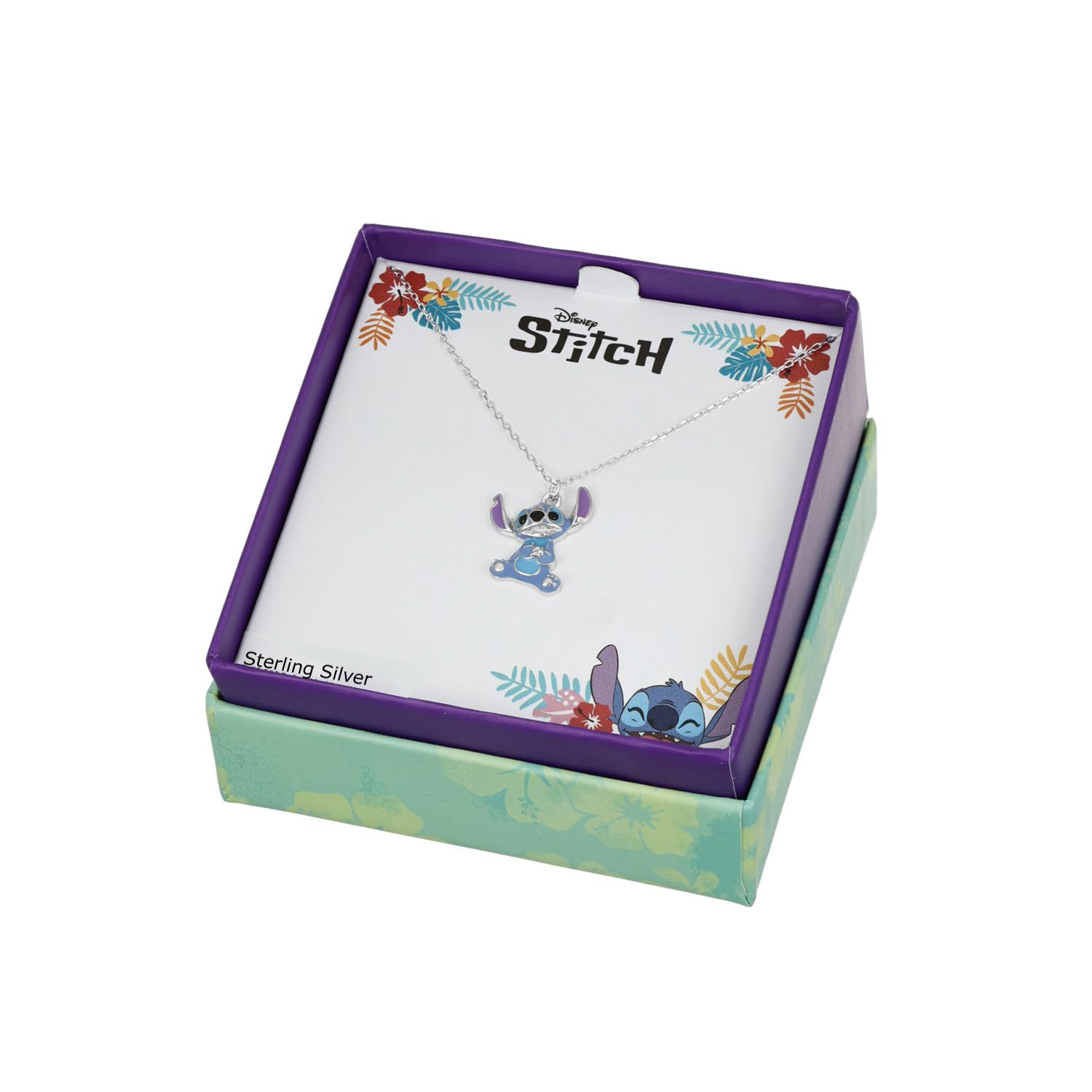 Disney Collana Lilo & Stitch in Argento per Ragazze, 45cm