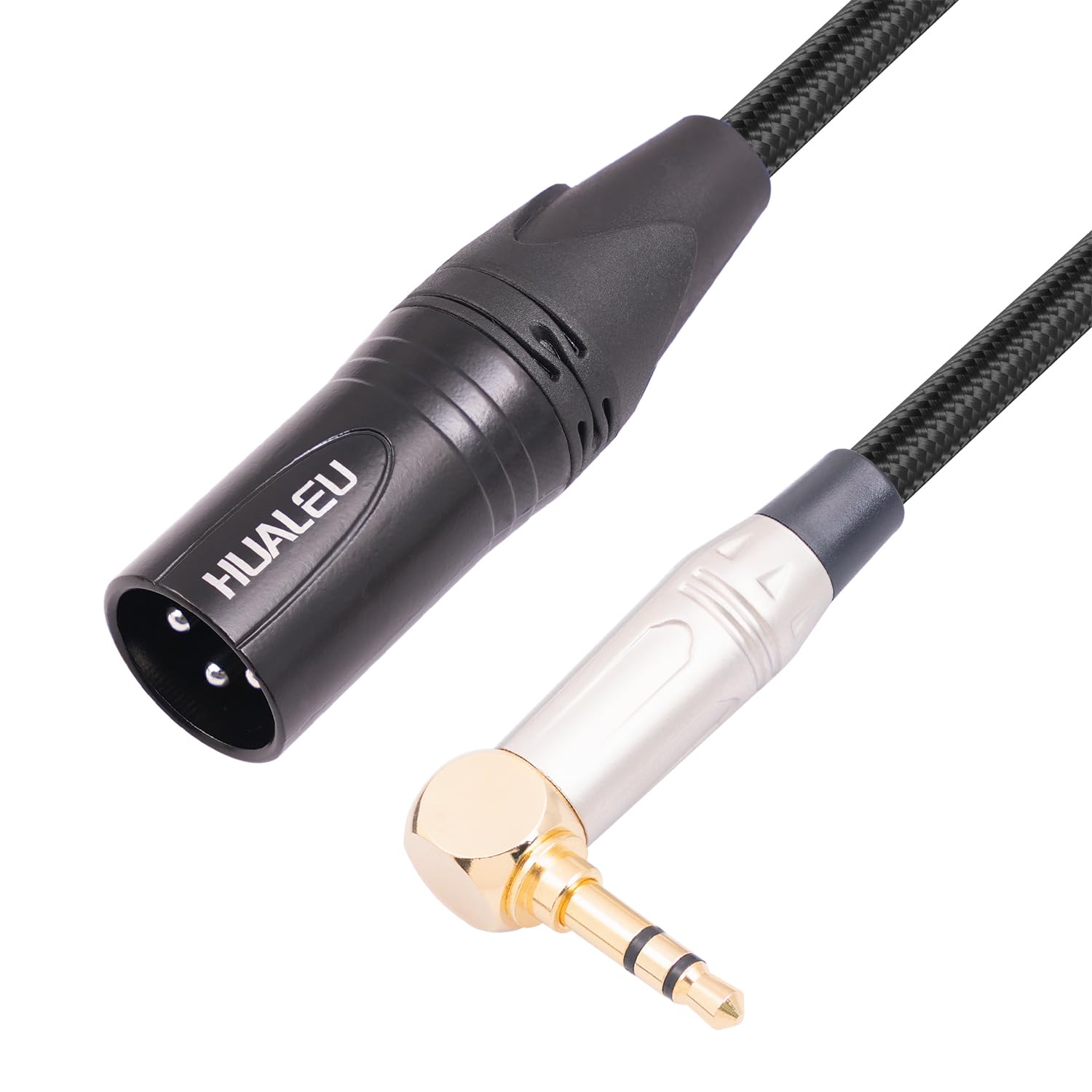 Kabeladapter, rechtwinklig, 3,5 mm auf XLR, symmetrisch, vergoldet, 0,3 cm Mini-Klinkenstecker auf XLR-Stecker, Mono-Audiokabel für Laptop, Lautsprecher, Mixer, 30 cm
