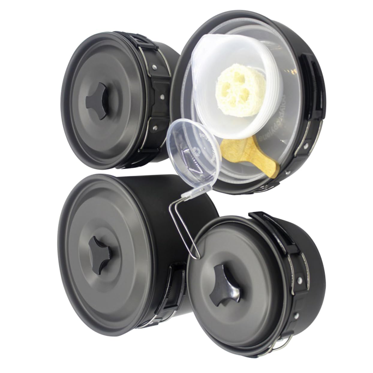 Parliky Picnic Pot Set 4-5 Person Cooking Kit Portable Camping Cookware Pots Pans Made for Outdoor Enthusiasts and Family Picnics