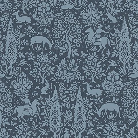 Crown Wallcoverings Woodland Wallpaper Dark Blue M1169 Full Roll Cover