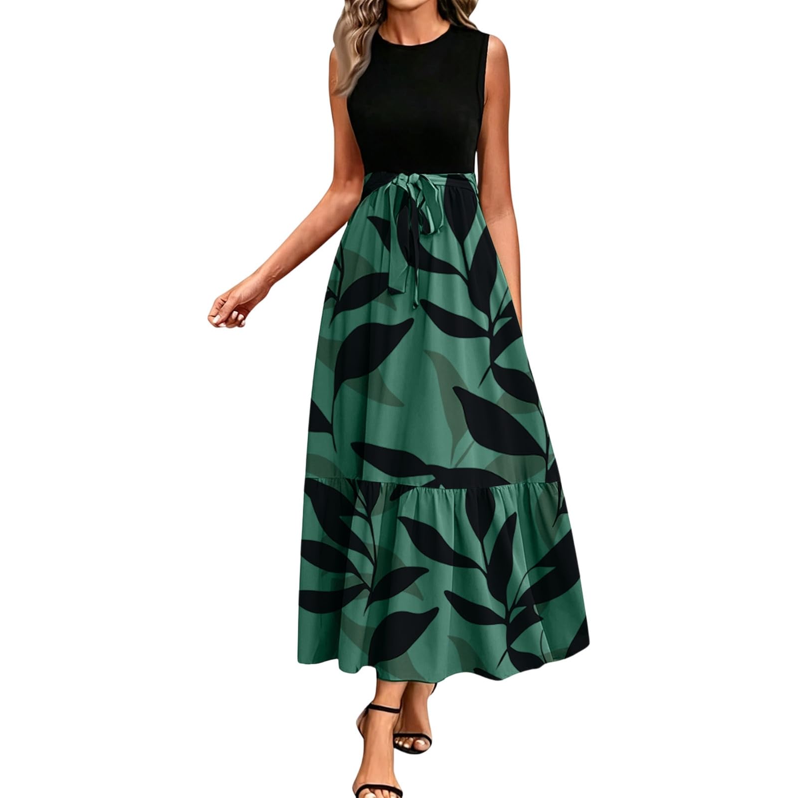 Robe midi fluide décontractée pour savourer la liberté des vacances - 5