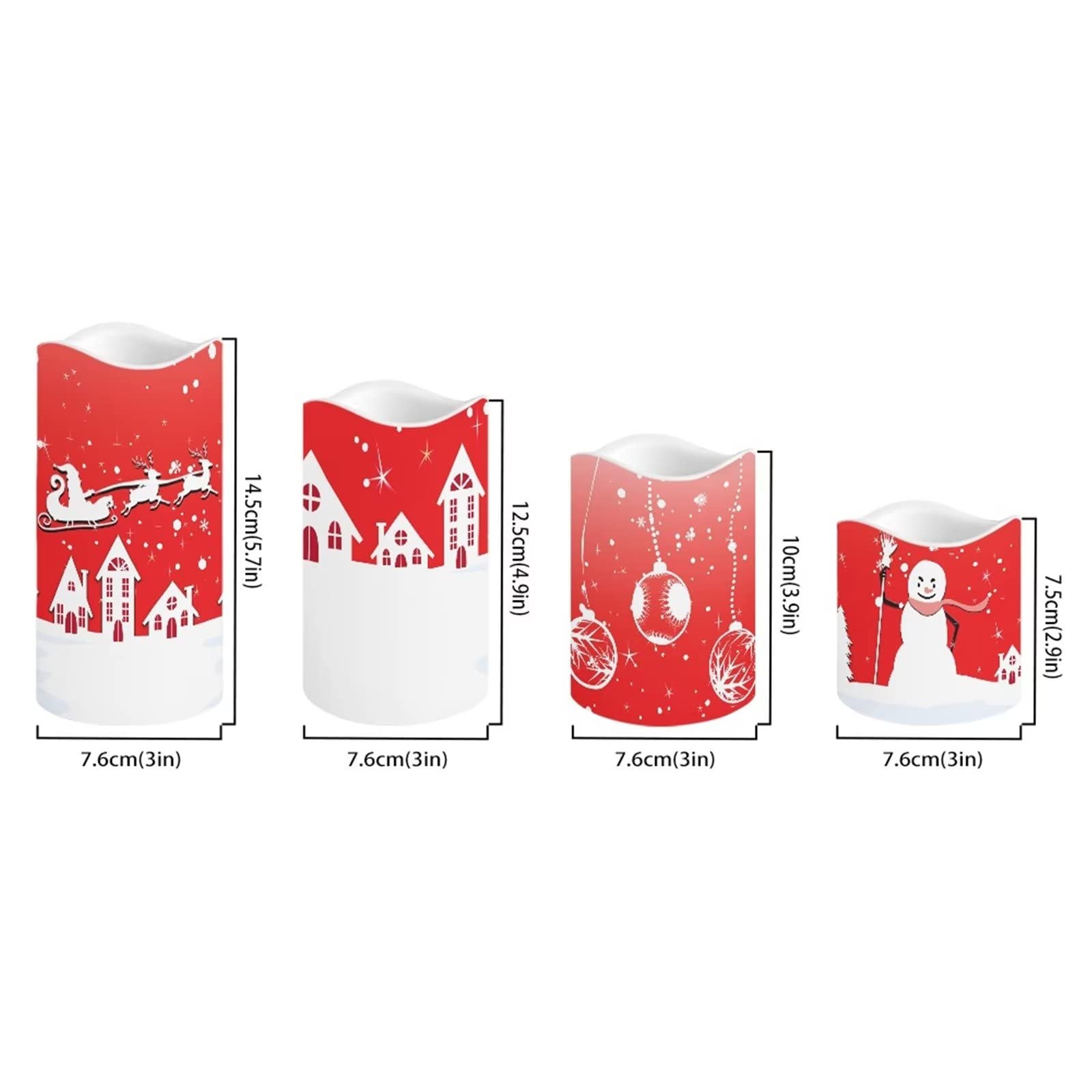 DISNIMO Velas de pilar LED de Navidad, velas sin llama, velas parpadeantes, funciona con pilas, control remoto de 18 teclas y temporizador para decoración de bodas, fiestas y vacaciones, juego de 4