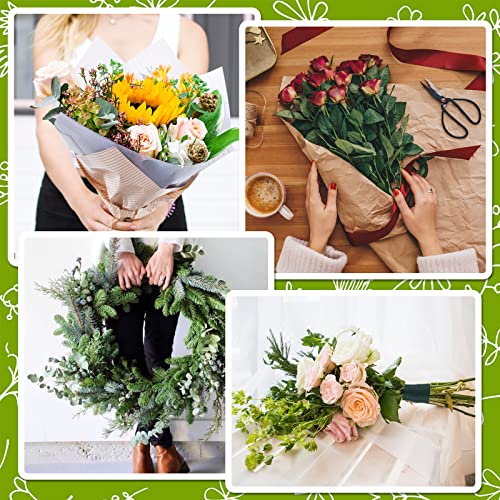 paxcoo flexible 110 yards green floral paddle wire - christmas wreath craft wire with wire cutter 22 gauge