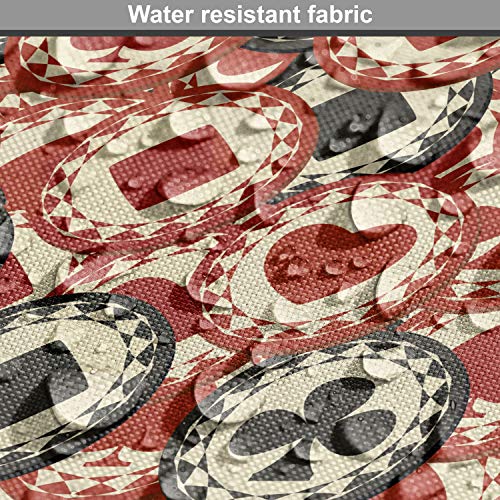 Image of Lunarable Casino Fabric by The Yard, Poker Chips Metropolitan Life Dollar Currency Wealth Winning Enjoy, Decorative Fabric for Upholstery and Home Accents, 2 Yards, Redwood Black