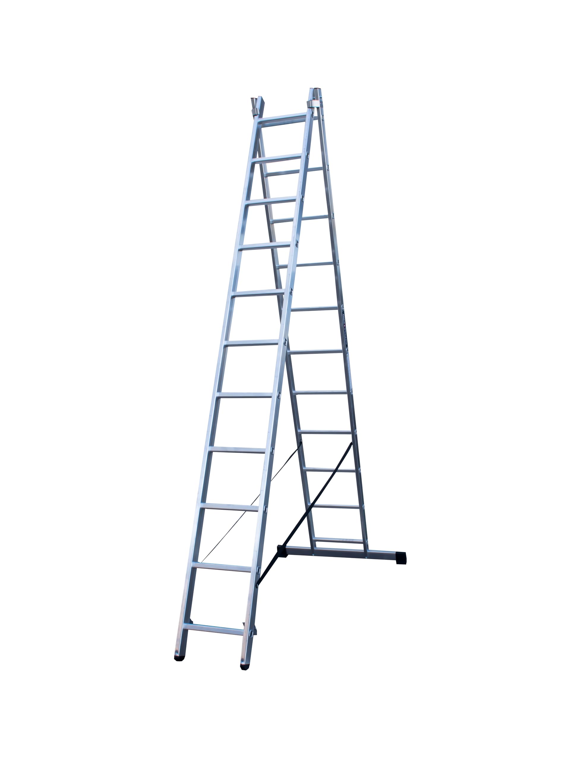 Escalera Profesional de Aluminio transformable Apoyo-Tijera con Base un Acceso 2 x 12 peldaños Serie bis