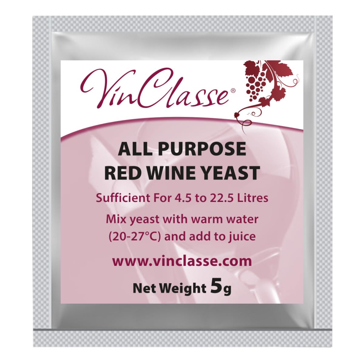 Vinclasse Red All Purpose Wine Yeast - 5 Gram Sachet