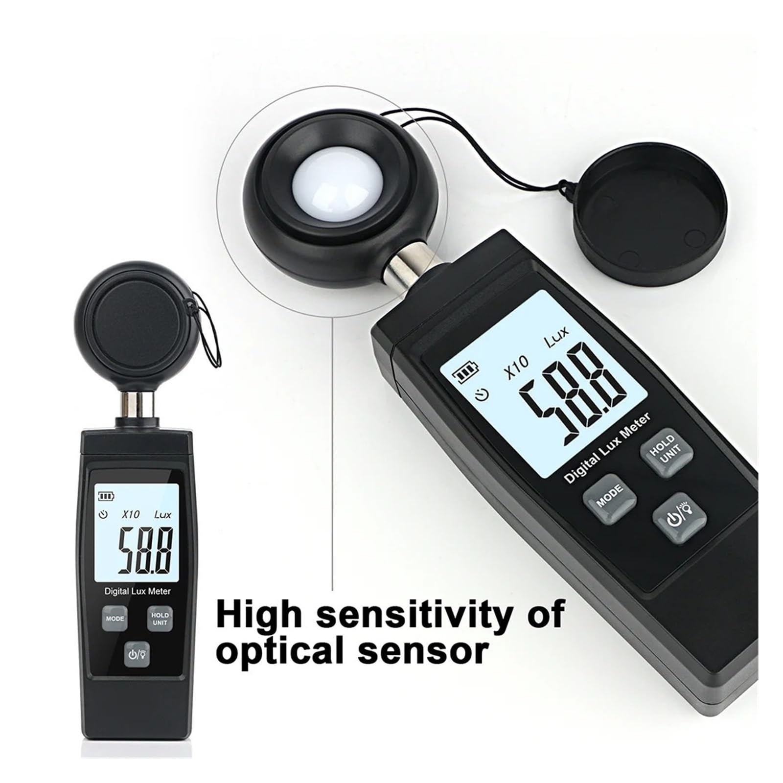 Colorímetro, Mini Medidor Digital De Lux 0-200000, Iluminómetro Portátil, Fotómetro Alta Precisión, Luz, Medida Lux/FC para medición de luz