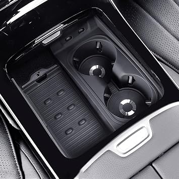 Water Cup Holder Storage Box for Mercedes-Benz S W223 21-26Black