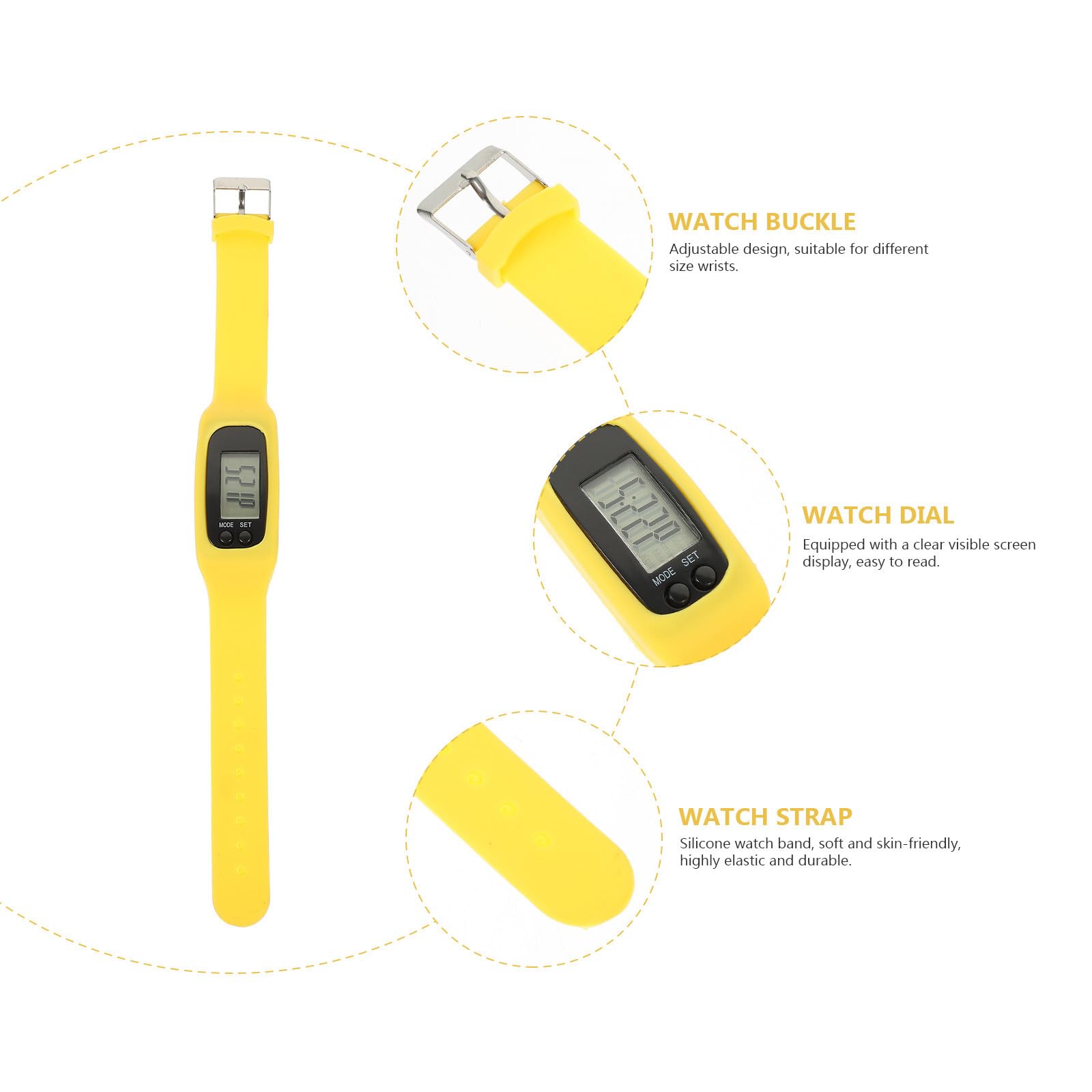 iplusmile Reloj Podómetro de Pulsera de Silicona Pequeño y Ligero Contador de Pasos Fácil de Operar Adecuado para Caminar y Hacer Ejercicio
