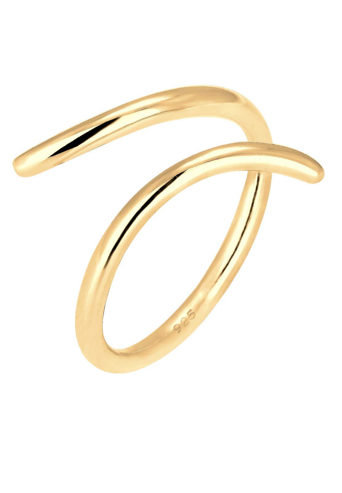 Elli Women's 925 Sterling Silver Gold Plated Wrapped Statement Geo Blogger Ring, Size M