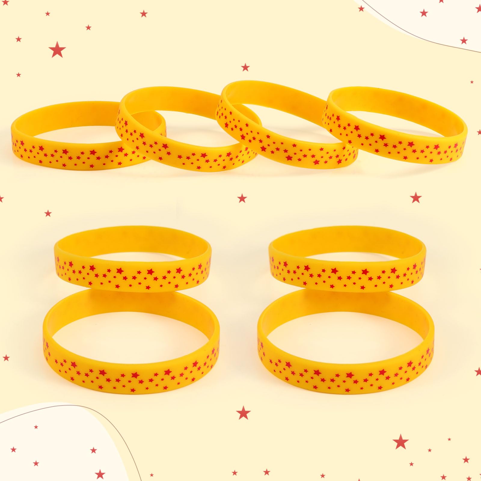 SAVITA 24uds Pulseras Bolas de 7 Estrellas, Pulseras Silicona con Temática Anime con Estampado Estrellas Decoraciones para Fiestas Cumpleaños Anime de Dibujos Animados
