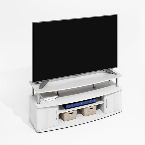 Miniatura 11 de Furinno Jaya - Soporte de TV, centro de entretenimiento, consola de TV, para televisores de hasta 55 pulgadas, con 2 puertas y orificios para madera