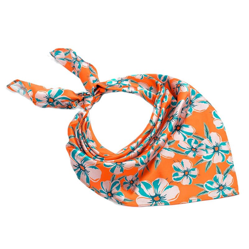 Image of Hair Drama Co. Elastic Bandana Head Scarf for Women | Silk Satin Head Wrap Bandana Scarves | Boho Style Statement Headband Stylish Design | All Day Wear Scarves | Hair Scarf Accessories