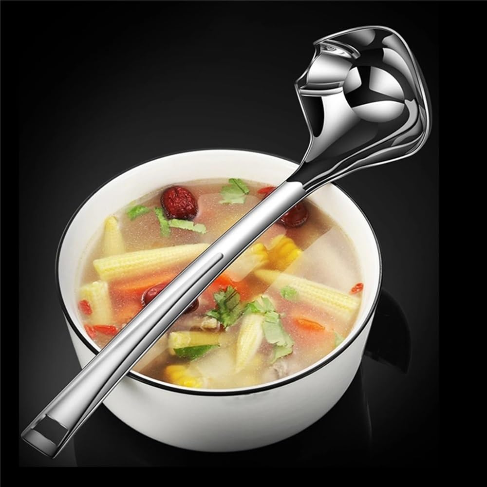 Ice Cream Scoop, Quadratische Suppenkelle aus Edelstahl mit Ablenköffnung, 30 x 9 cm, for Soßen, Eintöpfe