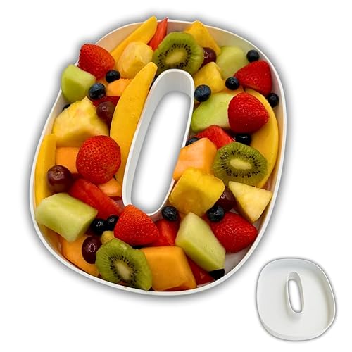 Miniatura 4 de 10" Hard Plastic Reusable Letters Numbers Charcuterie Serving Trays for Party Decoration (E)