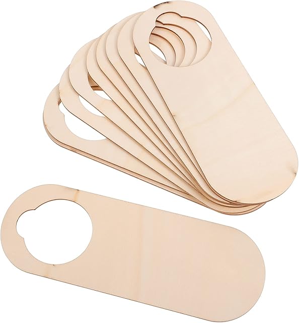 Artibetter Blank Wooden Door Knob Hanger Unfinished Door Hanger Signs Wood Door Tag Hanging Ornaments For DIY Crafts Do Not Disturb Decorative Door Sign 10Pcs