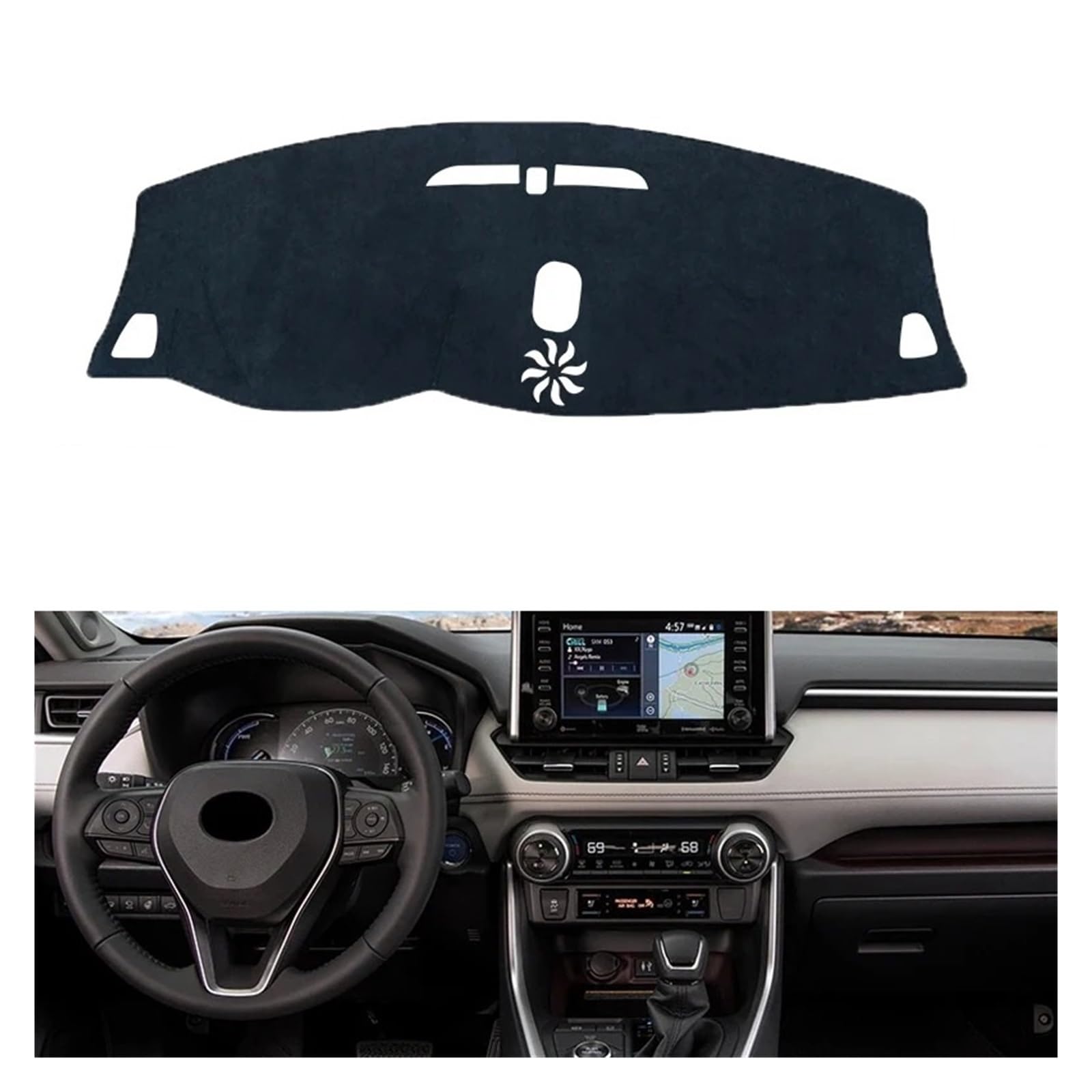 Armaturenbrett-Abdeckmatte Für Volvo Für XC60 2018-2023 Auto Dashboard Abdeckung Vermeiden Licht Pad Sonnenschutz Matten Anti-Rutsch-Fall Anti-UV-Teppiche(Black side,Left)