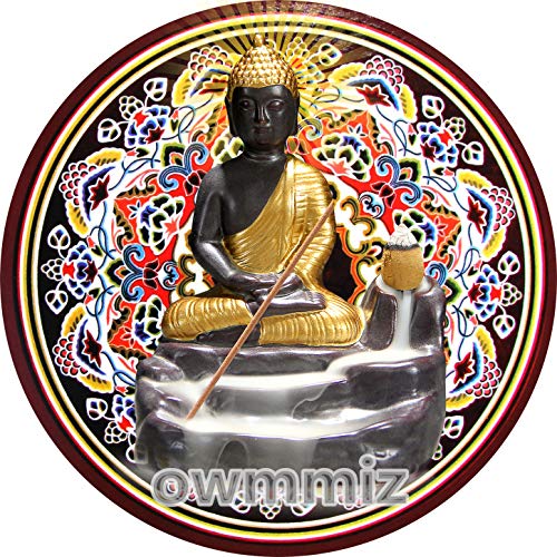 Owmmiz Golden Buddha Backflow Incense Burner With 10 Pcs Backflow Incense Cones, Waterfall Incense Holders Home Decor Statue Ornament thumb #1