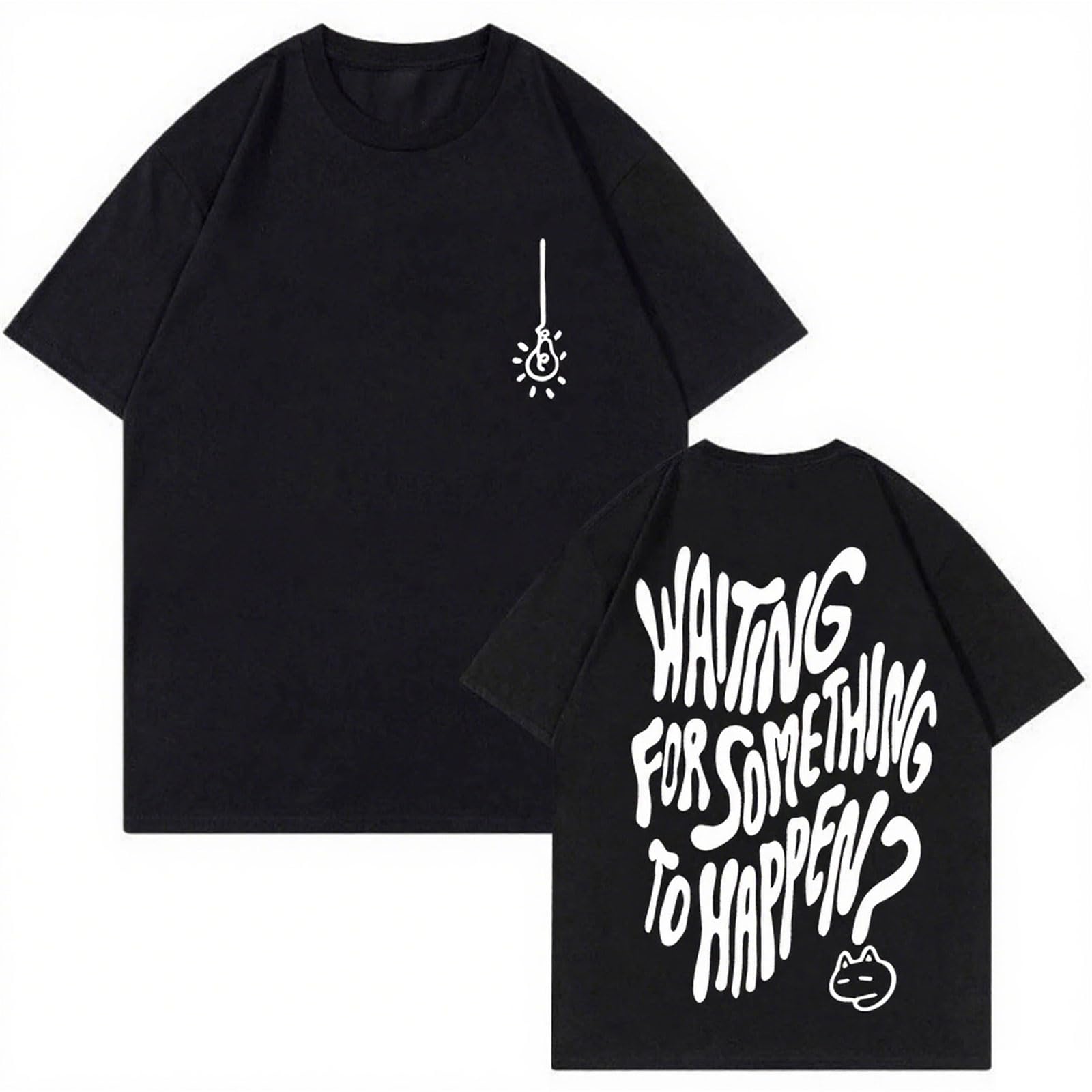 Fosike Unisex Black Omori Merch T-Shirt Men’s Short Sleeves Tshirt Omori Game Tee Shirt Crew Neck Harajuku Casual Top-||4X_l