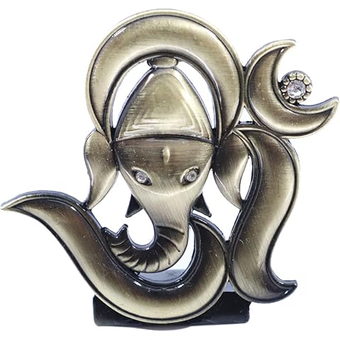 Shoppersduniya Metal Om Ganesha Idol for Dashboard Cover