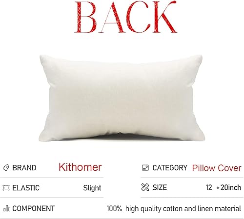 Miniatura 6 de Juego de 4 fundas de almohada decorativas de Navidad de 12 x 20 pulgadas, diseño de lunares, Papá Noel, muñeco de nieve, copos de nieve, bolas de