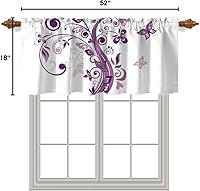 Vista 28 de Cortina cenefa, patrón japonés floral, cortinas de cocina, con bolsillo para cortina, cenefa de tratamiento para ventana de baño, 42 x 18 pulgadas