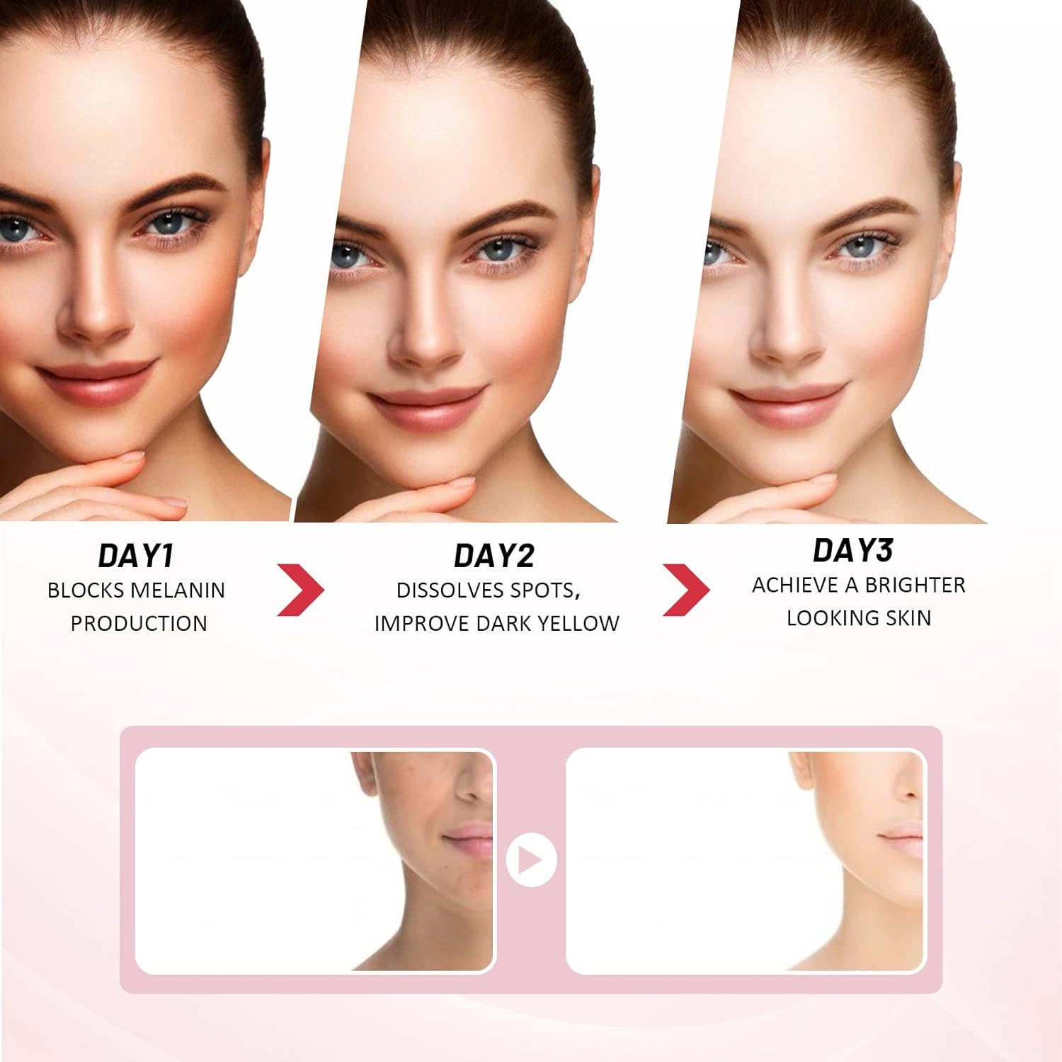 Dark Spot Correcting Glow Serum,Skin Repairing Serum Brightening Fade Sun Spots Pimple Marks Facial Serum,Skin Brightening Serum Collagen Boosting Serum Nicotinamide Skincare Serum