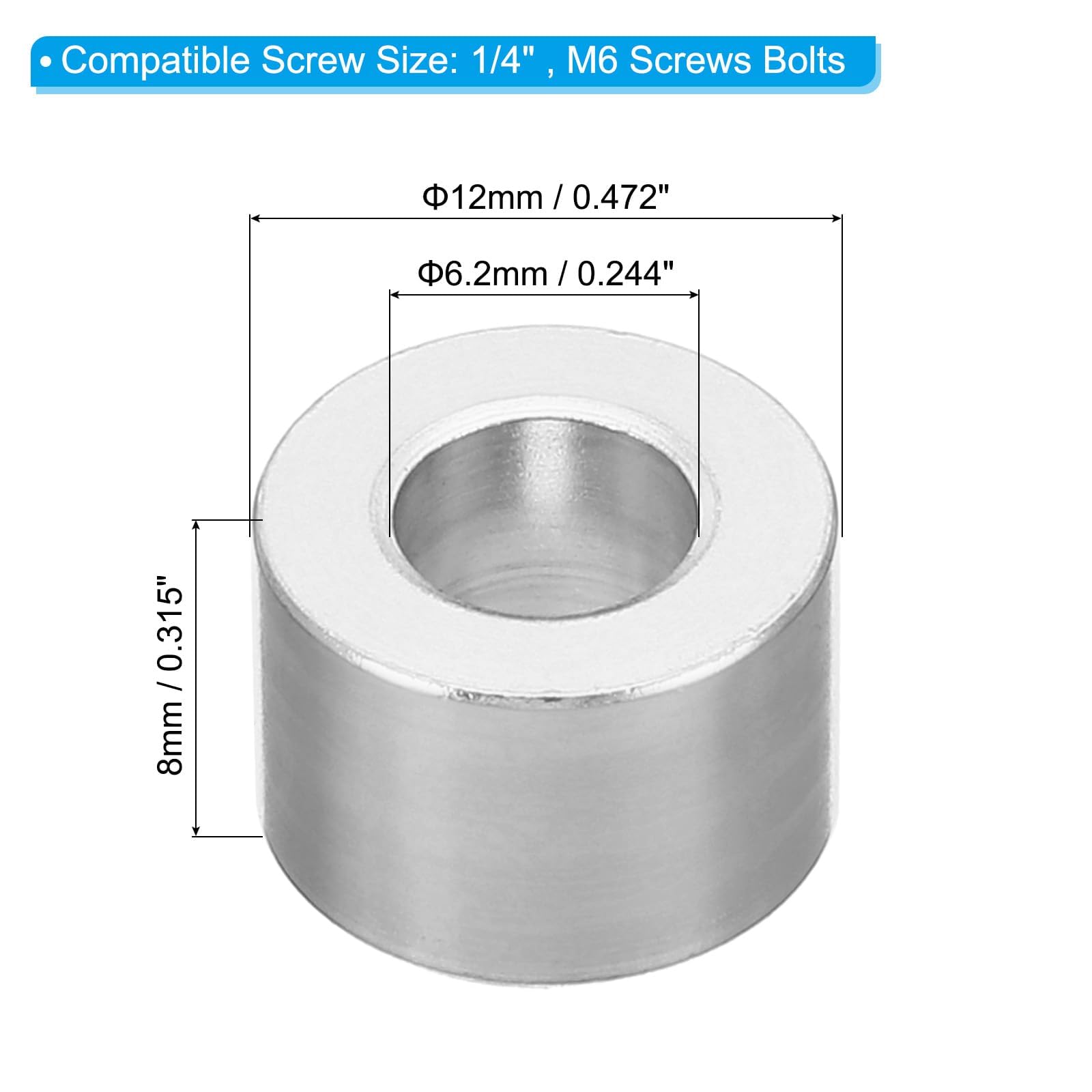TA-VIGOR 5Pcs M6 Aluminum Spacer - Image 2