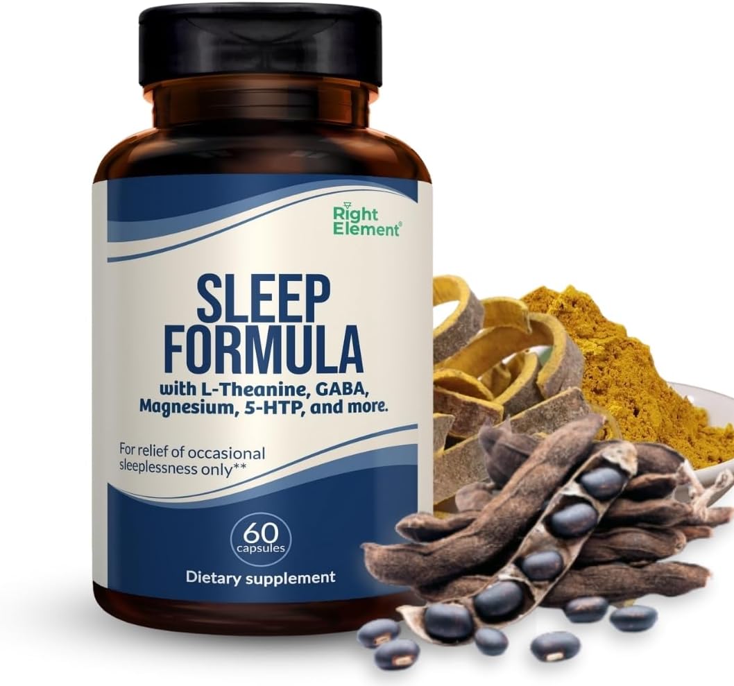 Sleep Formula, with L-Theanine, GABA, Magnesium, 5-HTP, and More (1-Pack)