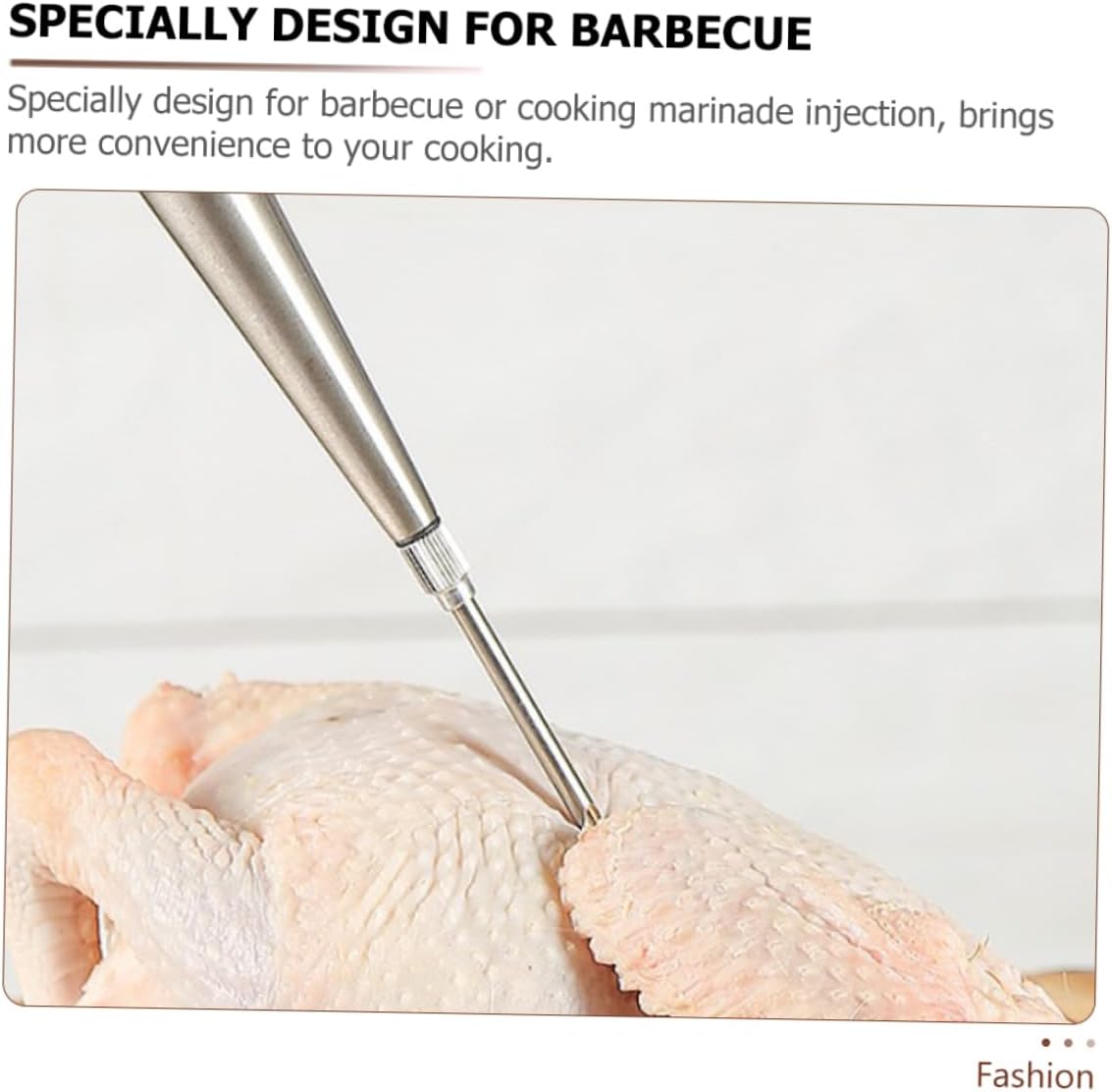 Ciieeo Turkey Baster Silicone Brush and Stainless Steel Injector 304 Stainless Steel Drip Cooking Tool for Marinades Barbecue Sauce and Turkey Seasoning