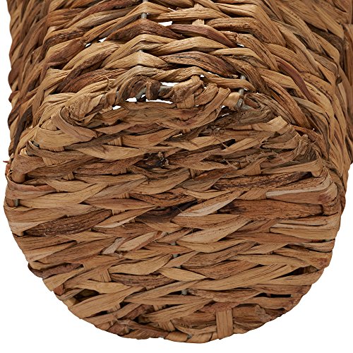 Household Essentials Woven Water Hyacinth Wicker Waste Basket, Natural - Image 4