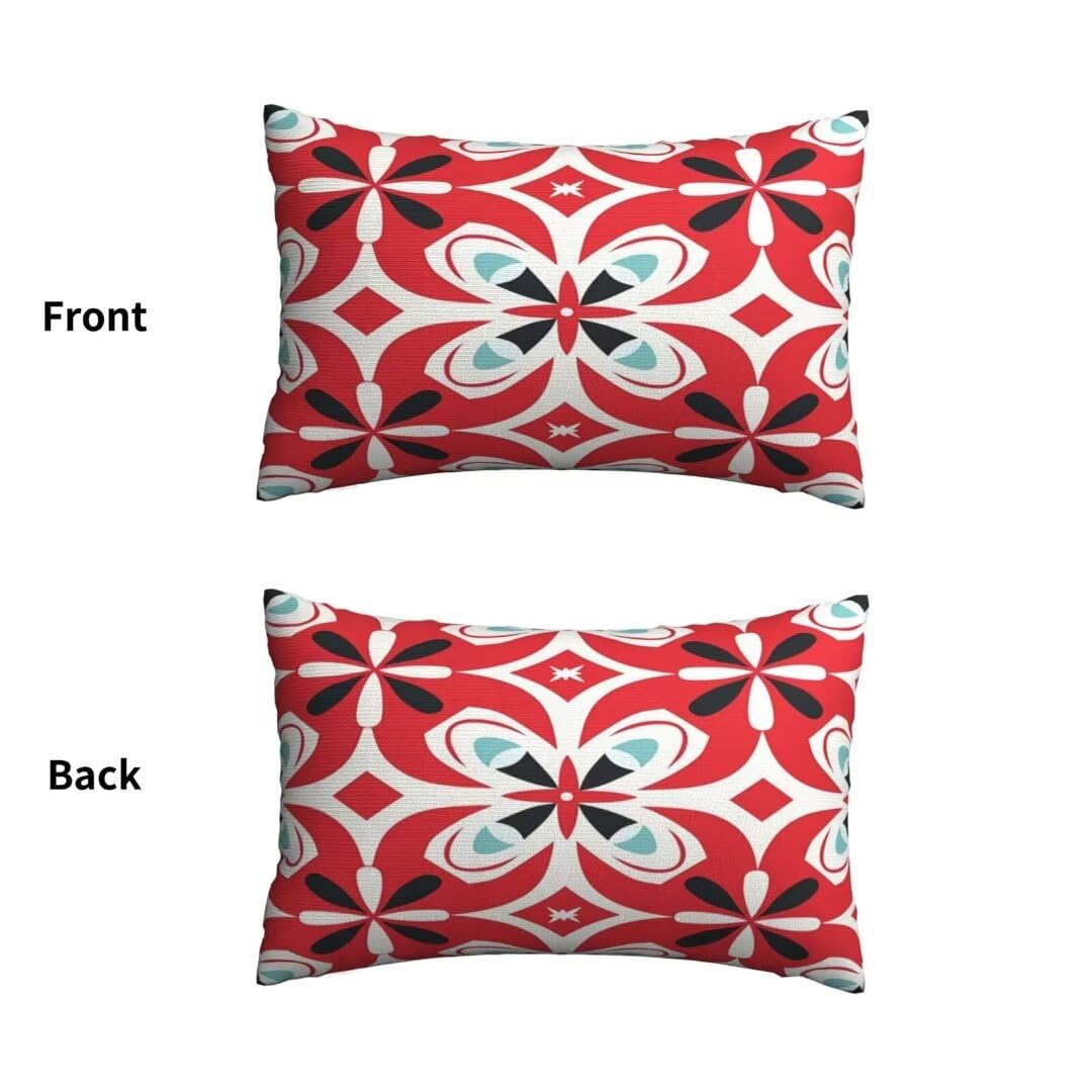Cuscini Esterno Impermeabili 2 Pack Rosso Federe Cuscini Divano 60x90 cm, Estate Cuscini per Divano Esterno Giardino, Lounge Cuscini per Divano Boho Cuscini Decorativi, per Auto Balcone Patio -DF469