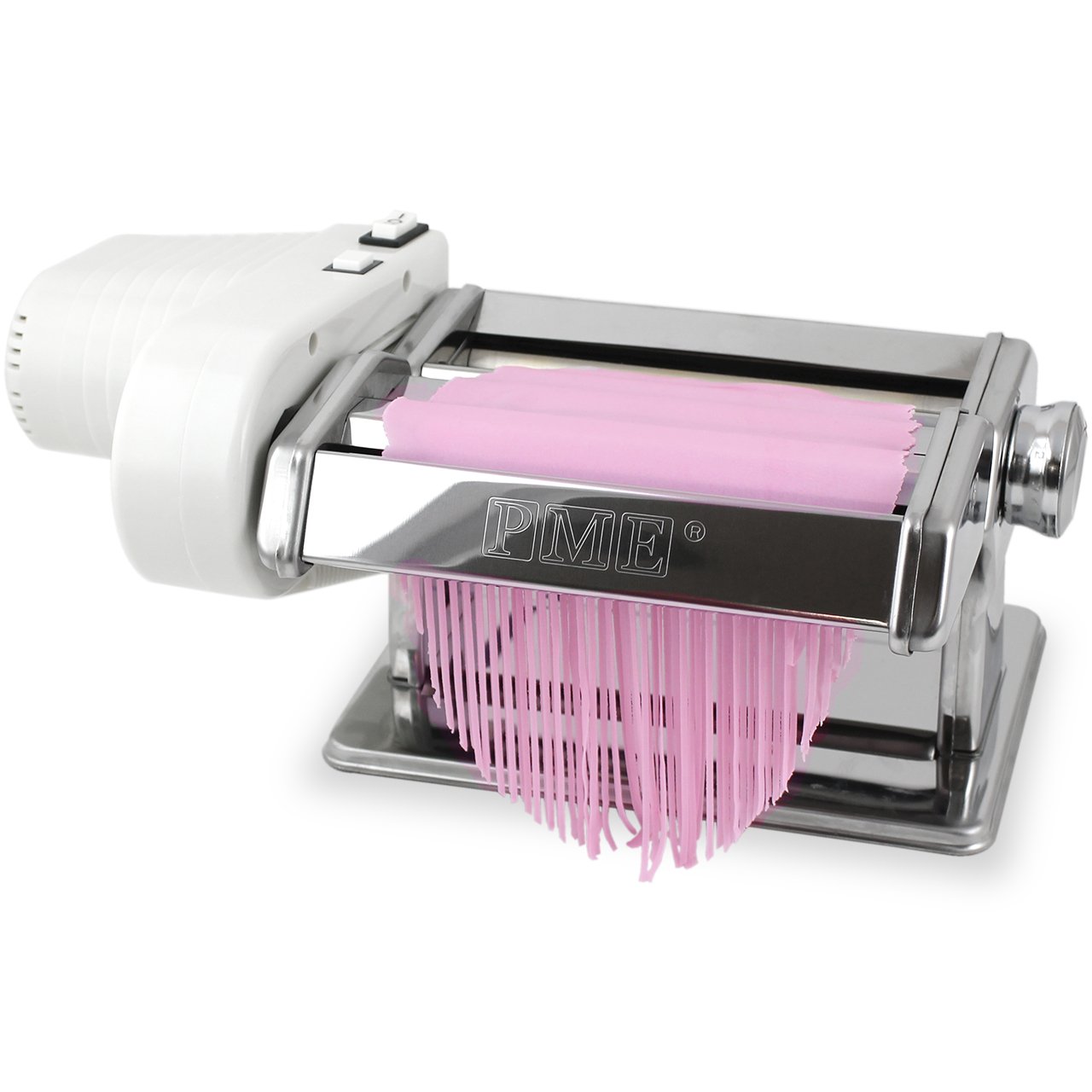 PME - Rouleau et coupoir pour pâte à sucre électrique PME pour décoration de gâteaux (Prise UE), Argent