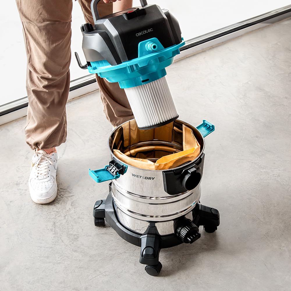 Cecotec Aspirapolvere Solidi, Liquidi, Tappezzerie e Tappeti con Cavo Conga CarpetClean 20000 MAX. 1400W, 22Kpa, Serbatoio Acqua Pulita 4L e Sporco 20L, Filtro HEPA, Raggio d'Azione 7m