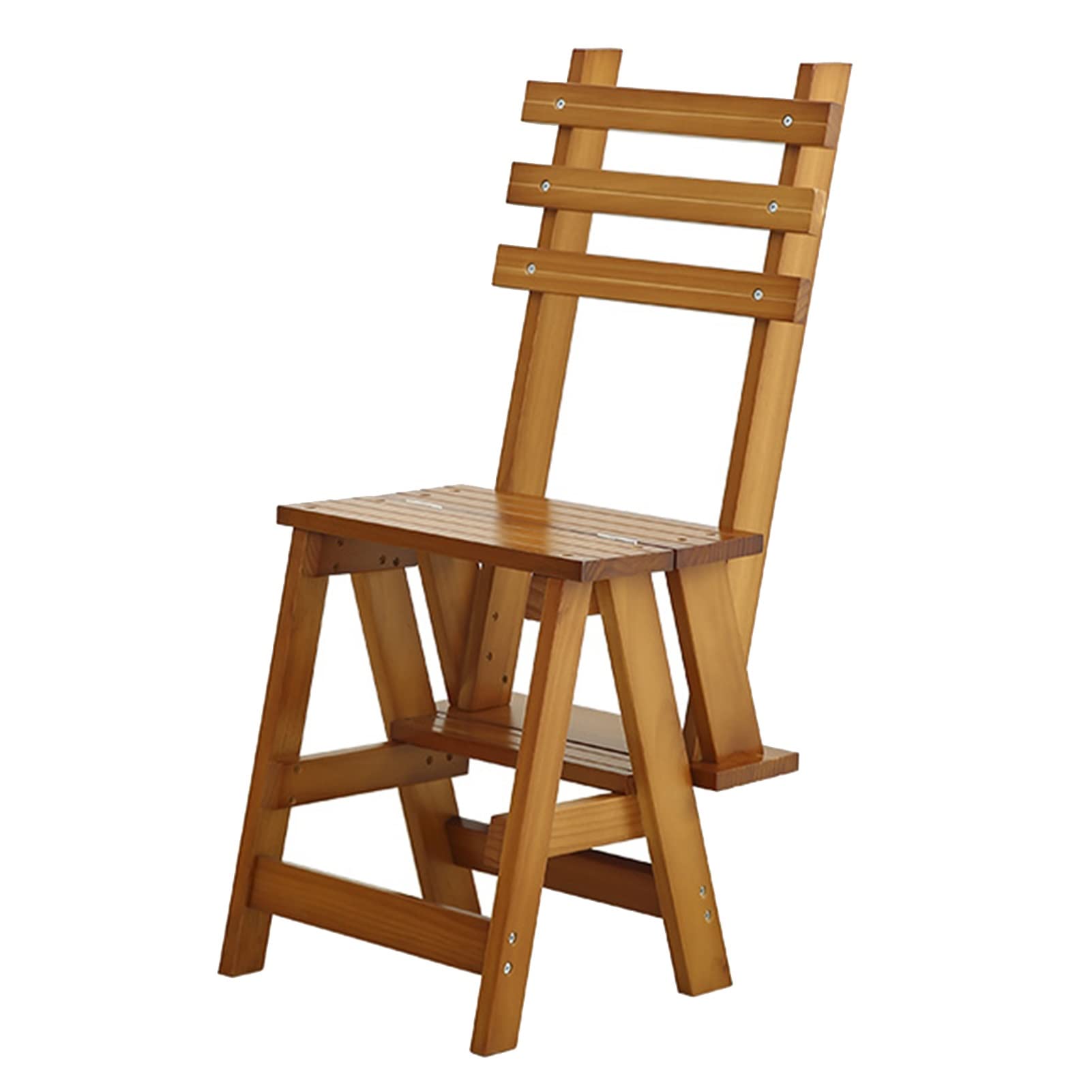 Taburetes de escalera plegables LUNEZY en madera maciza para biblioteca y hogar