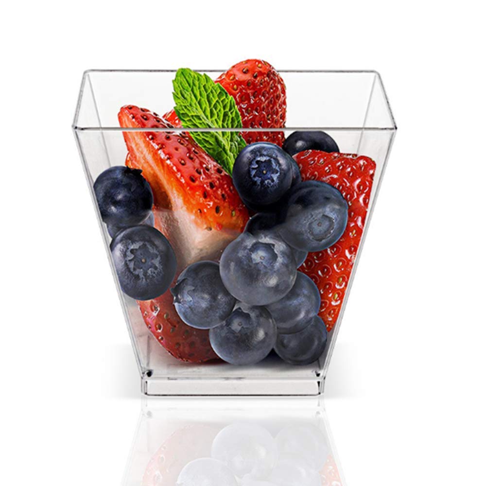 Buy 50Pcs/set Elegant Square Mini Dessert Cups Mini Cube 2oz Clear