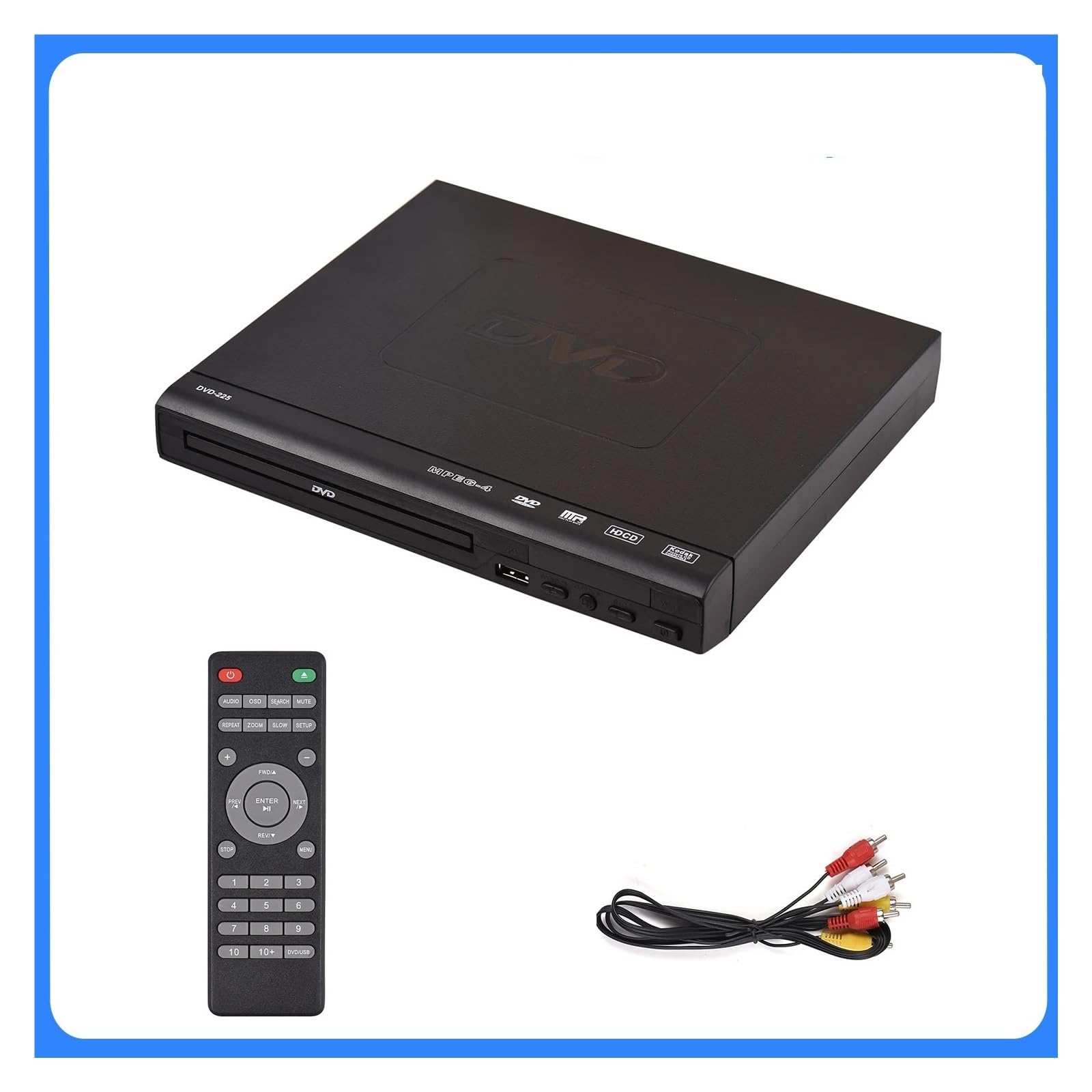 Lettore Dvd Domestico DVD-225 Lettore di Dischi Dvd CD Lettore multimediale Digitale Uscita AV con Telecomando