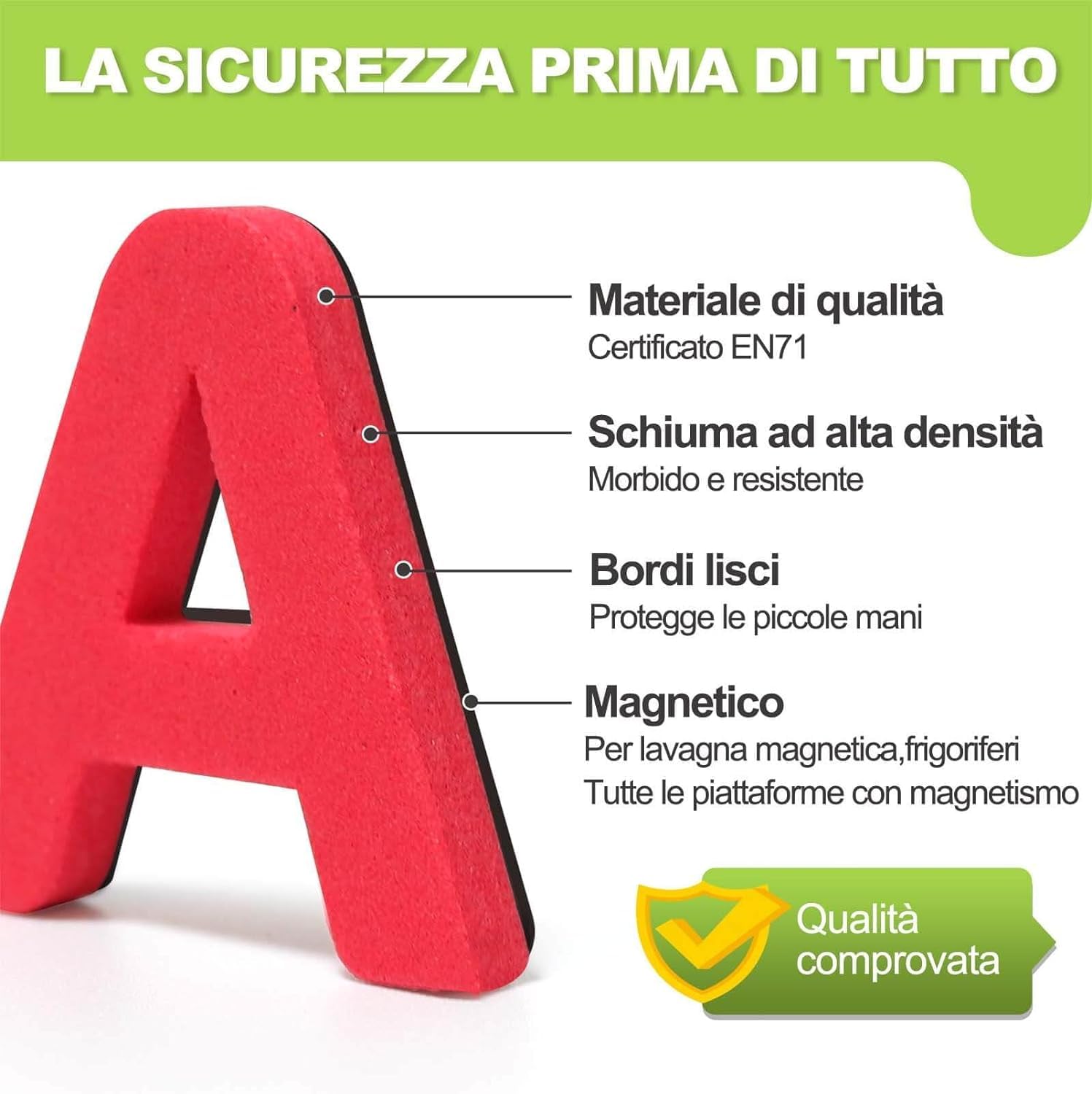 83 lettere magnetiche in legno, alfabeto in maiuscolo - Djeco - La Tana