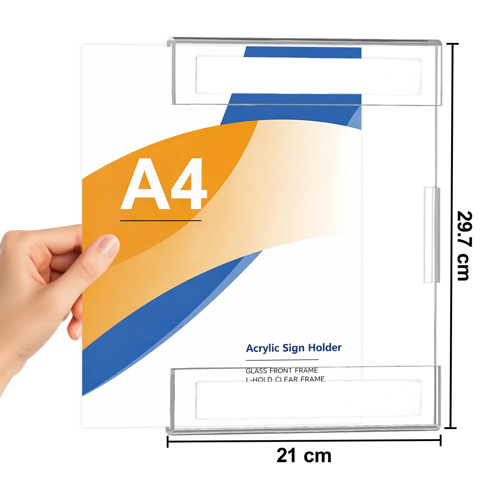 FMhotu Acryl Schilderhalter 12 Pack A4 Transparenter C Form Ständer, Tischschildhalter, Kunststoff Foto Bilderrahmen, Flyer Display für Empfang, Büro, Geschäft, Restaurant, Hotel